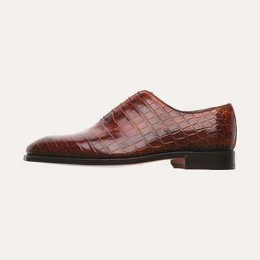 Bontoni "De La Ville" Five-Eyelet Wholecut Crocodile Oxford - SARTALE