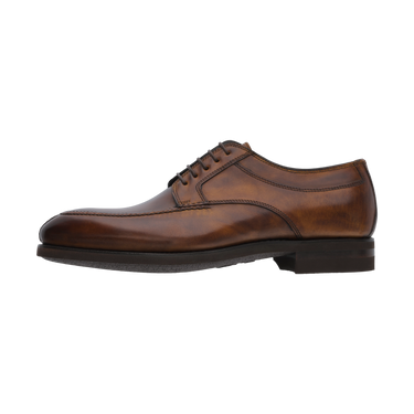 Opposite side view of Bontoni Quasimodo brown Derby, featuring smooth leather and refined stitching for Sartale's FW24/25 shoe collection.