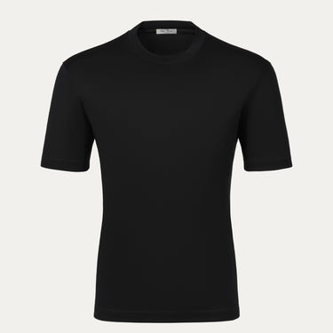 Camiseta de algodón con cuello redondo en color negro