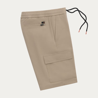 Stretch Cargo Bermuda Shorts in Sand Beige