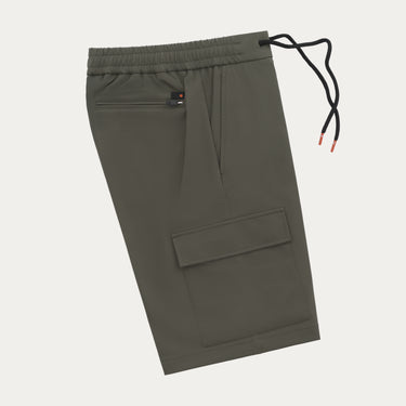 Stretch Cargo Bermuda Shorts in Olive Green
