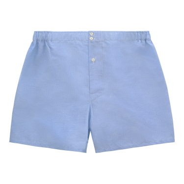 Striped Cotton Boxer Shorts in Sky Blue