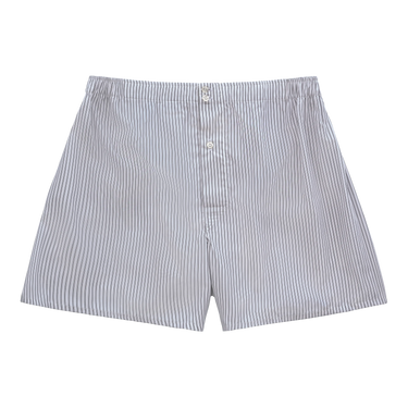 Striped Cotton Boxer Shorts in White and Black
