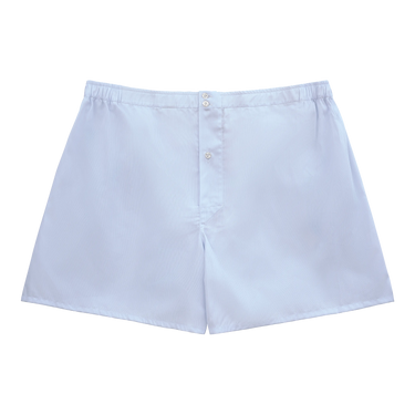 Striped Cotton Boxer Shorts in Pale Blue