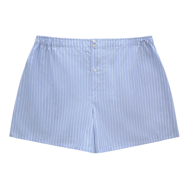 Striped Cotton Boxer Shorts in Light Blue