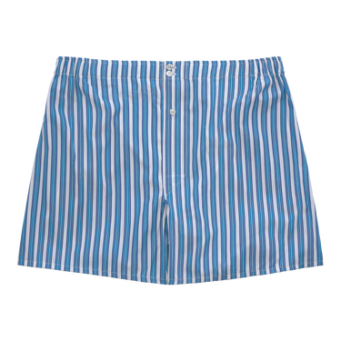 Striped Cotton Boxer Shorts in Blue Multicolor