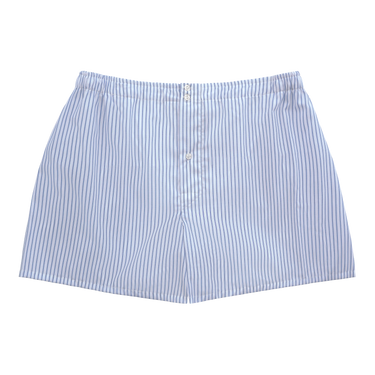 Striped Cotton Boxer Shorts in Blue and White
