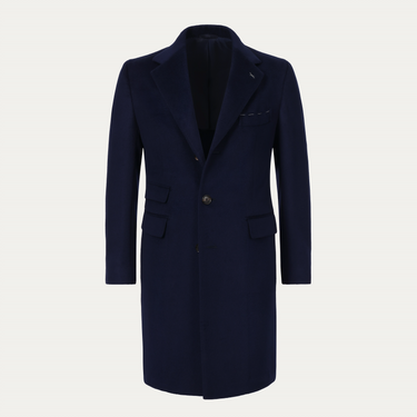 De Petrillo Single-Breasted Wool and Cashmere-Blend Cappotti Coat in Blue. Exclusively Made for Sartale - SARTALE