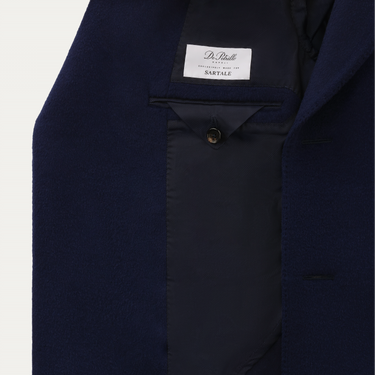 De Petrillo Single-Breasted Wool and Cashmere-Blend Cappotti Coat in Blue. Exclusively Made for Sartale - SARTALE