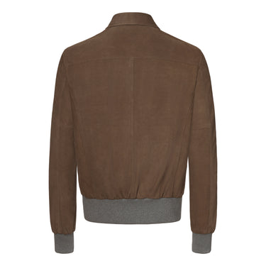 Suede Blouson in Dark Taupe