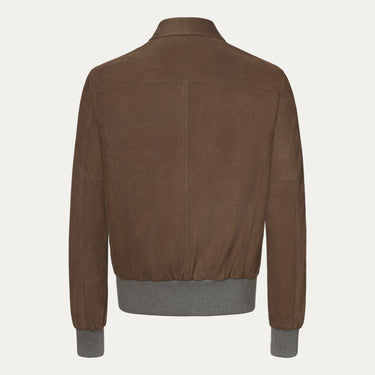 Suede Blouson in Dark Taupe