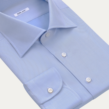 Classic Cotton Shirt in Light Blue with Spread Collar
