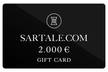 SARTALE €2000 gift card in sleek black design with white logo and text. Premium gift option for luxury fashion shopping at SARTALE.com.