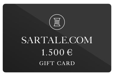 SARTALE €1500 gift card in sleek black design featuring Sartale logo and bold white text. Ideal luxury gift option in the Gift Cards category.