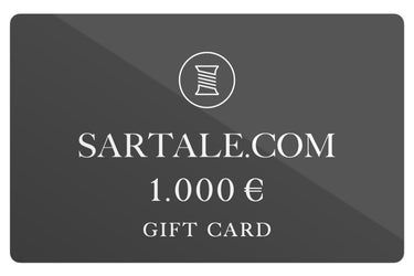 SARTALE €1000 gift card in sleek black design with white logo and text. Premium gift option from Sartale for luxury fashion shopping.