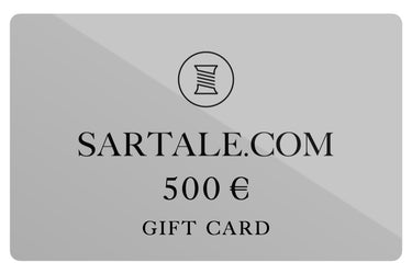 SARTALE €500 gift card in sleek grey design with logo and bold text. Ideal for luxury fashion gifting in the SARTALE Gift Cards category.