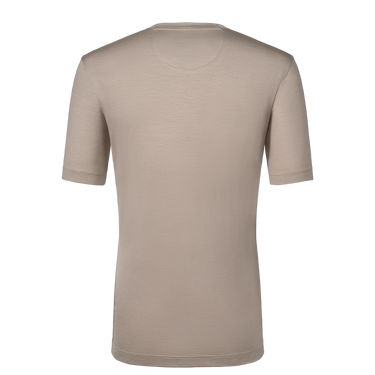 Silk T-Shirt in Light Beige