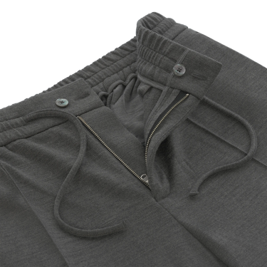 Wool Drawstring Sweatpants in Graphite Grey