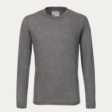 Marco Pescarolo Crew-Neck Cashmere Long Sleeve T-Shirt in Light Grey - SARTALE