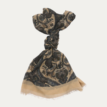 Luigi Borrelli Fringed Parsley Cashmere and Cotton-Blend Scarf in Brown - SARTALE