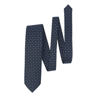 Flower Paisley Silk Tie in Dark Blue