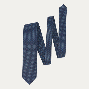 Printed Silk Tie in Blue