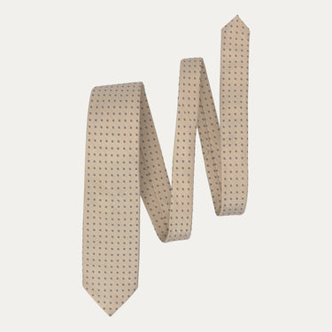 Corbata de seda bordada en color beige