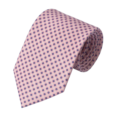 Flower Printed Silk Tie in Pink