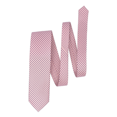 Flower Printed Silk Tie in Pink