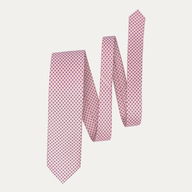 Flower Printed Silk Tie in Pink