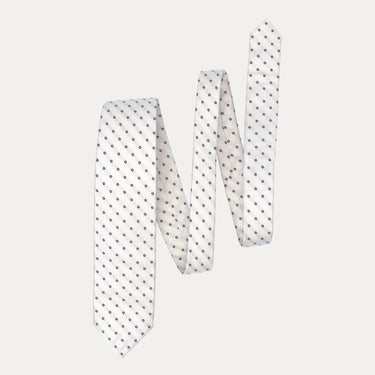 Printed Silk Tie in White