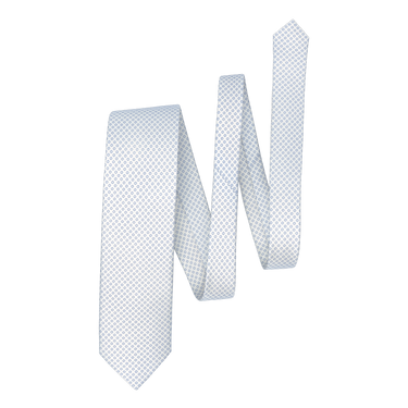 Printed Self-Tipped Silk Tie in White