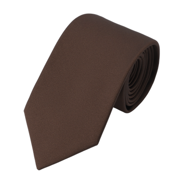 Plain Silk Tie in Moro Brown