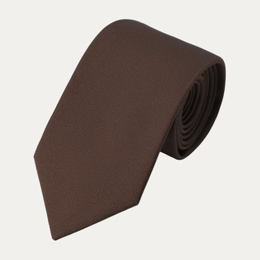 Plain Silk Tie in Moro Brown