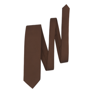 Plain Silk Tie in Dark Brown