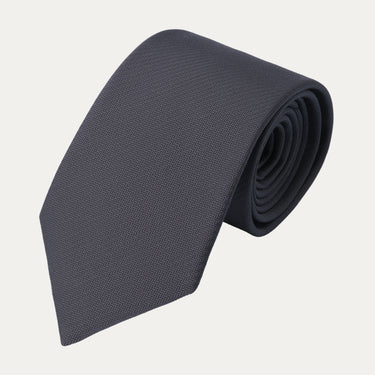 Herringbone Silk Tie in Dark Grey
