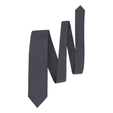 Herringbone Silk Tie in Dark Grey