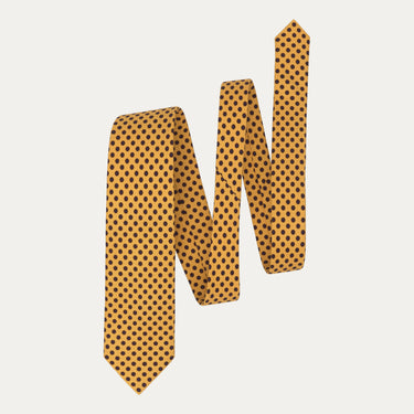 Corbata de seda estampada en color amarillo