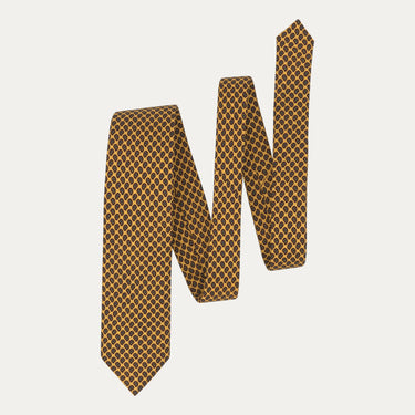 Corbata de seda con estampado de cachemira en amarillo