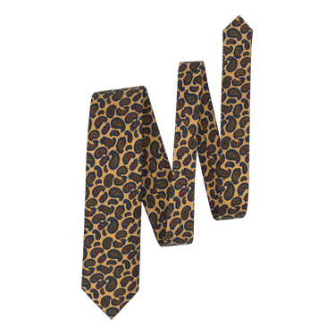 Printed Paisley Silk Tie in Yellow