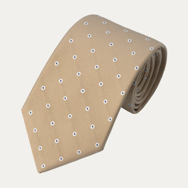 Corbata de seda bordada en color beige