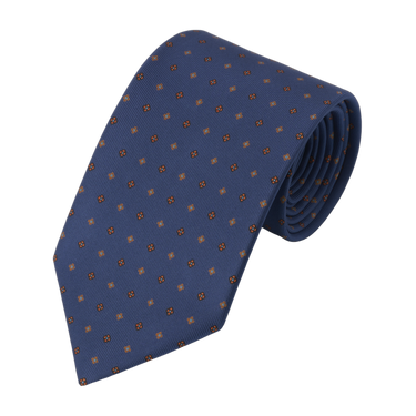Blue Printed Silk Tie