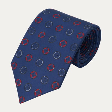 Blue Printed Silk Tie