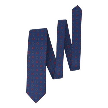 Blue Printed Silk Tie