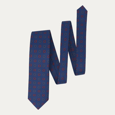 Blue Printed Silk Tie