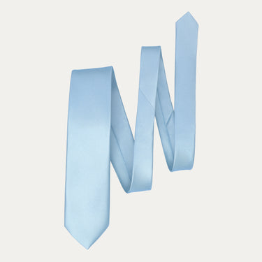 Self-Tipped Silk Tie in Light Blue