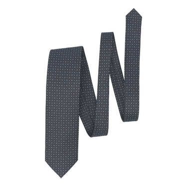 Printed Silk Tie in Silver Grey