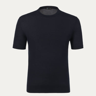 Cashmere-Silk T-Shirt Sweater in Night Blue