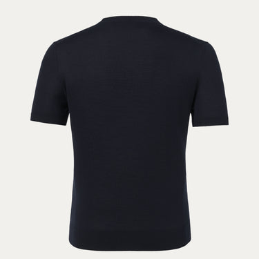 Cashmere-Silk T-Shirt Sweater in Night Blue