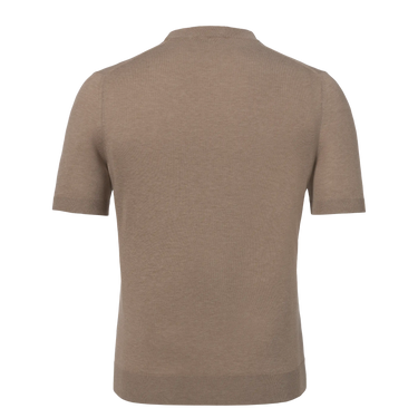 Back view of Colombo light brown cotton T-shirt sweater MA00338/-/4-135PI/80030, showcasing clean design and premium knitwear finish.